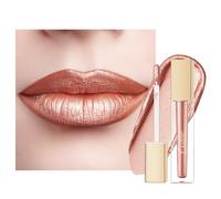 Oulac Peach Diamond Lip Gloss - Metallic Nude Liquid Lip Stain, Long Lasting Lipstick for Women, also for Eyeshadow, Glitter Finish, Waterproof, No Transfer, Full Coverage, Vegan, 4.5ml, MD06