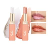 Oulac Peach Lipstick & Red Lipstick Set, Moisturising Lipsticks for Dry Lips, Juicy Look, Glossy Finish, Vegan (S3/S5)