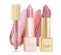 OULAC Pink Nude Metallic Lip Gloss Kit - Shimmer & High Pigment, Long Lasting Moisture Lip Gloss Set, Creamy Texture & Hydrating with Shea Butter, Vegan & Clean Beauty Formula MD04+PG03+MSD13(3pcs)