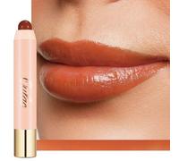 Oulac Reddish Brown Lipstick - Lipstain and Blush Duo, Tinted Lip Balm, Moisturising and Nourishing, Glossy Finish, Vegan, Pumpkin, Please!(07)