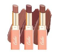 Oulac Satin Matte Lipstick Set - Long Lasting Lip Stick Kit, Full Coverage with Smooth Cream Texture Lip Colour, Moisturizing & Weightless Formula Lip Makeup, Vegan, 4.3g (11+14+15)