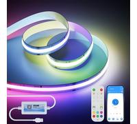 OULARA 5V RGB Smart IC USB COB LED Strip Pixel Addressable 3m Colour Changing Flexible Tape Light with Alexa/Google Assistant Music Mode for Parties DIY Decoration
