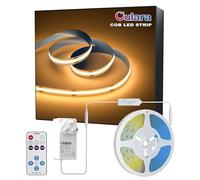 OULARA COB LED Strip 2700K Warm White LED Strip Light 10M Dimmable Super Bright 24V CRI 90+ Flexible Tape Lights Kit with RF Remote Timer Function for Kitchen Cabinet Shelf TV DIY Lighting Project