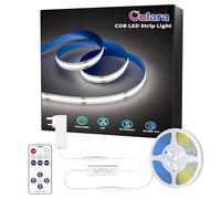OULARA COB LED Strip 6000K Daylight White LED Strip Light 6M Dimmable Super Bright 24V CRI92+ Flexible Tape Lights Kit with RF Remote Timer Function for Kitchen Cabinet Shelf TV DIY Lighting Project