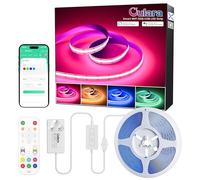 OULARA RGB COB LED Strip 10M Colour Changing Flexible LED Strip Lights Dimmable Multicolours RGB Lights with APP Control/Music Mode Work with Alexa/Google for Kitchen Party Home DIY Lighting Projects