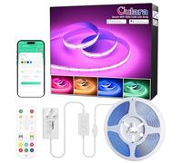 OULARA RGB COB LED Strip Colour Changing Flexible LED Strip Light 6M Dimmable Multicolours RGB Lights with APP Control/Music Mode Work with Alexa/Google for Kitchen Party Home DIY Lighting Projects