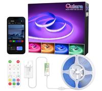 OULARA RGB COB LED Strip Colour Changing Flexible LED Strip Light 6M Dimmable Multicolours RGB Lights with APP Control/Music Mode for Acoustic Panels Kitchen Party Home DIY Lighting Projects