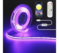 OULARA RGB COB LED Strip USB 5V 3M 1800LEDs Colour Changing LED Strip Lights Multicolour Flexible Tape Light with Bluetooth App Control for TV, Bedroom, Party, DIY Decoration