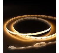 OULARA USB COB LED Strip 5 V Warm White 2700 K, 2 m Dimmable 640 LEDs COB LED Strip Light, Flexible LED Strip with Memory Function for TV Background Lighting, Bedroom, Mirror
