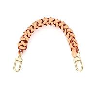 OULARIO Genuine Leather Braided Handle compatible with Neonoe Strap for Metis Noe BB NM Beaubourg Hobo, Beige, M