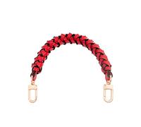 OULARIO Genuine Leather Braided Handle compatible with Neonoe Strap for Metis Noe BB NM Beaubourg Hobo, Red, M