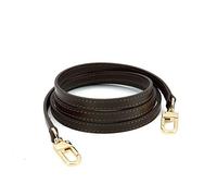 OULARIO Leather Cross Body Strap for Alma BB Damier Ebene Pochette Eva Favorite PM MM Mini 10mm Coated Dark Brown with Gold Hardware, Brown 100cm Gold Hw, Small
