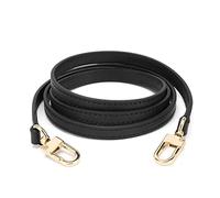 OULARIO Leather Cross Body Strap for Alma BB Damier Ebene Pochette Eva Favorite PM MM Mini 10mm Coated Dark Brown with Gold Hardware, Black 39 Inches Gold Hw