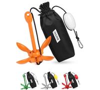 OULEME 1.5/3.5 LB Folding Grapnel Anchor Kit with 40 FT Rope & Buoy, for Boat, Kayak, Canoe, Small Watercraft, SUP, PWC, Jet Ski, Inflatable Paddle Board