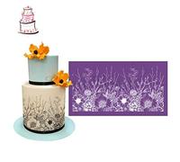 Oulensy Everything Grows Cake Stencil Flower Lace Mesh Stencils for Wedding Cake Border Stencils Fondant Mould Cake Decorating Tools