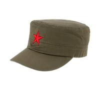 Oulensy Unisex Cap Hats Cool Men Red Star Cap Party Men Flat Top Cool Pentagram Caps