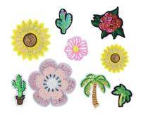 OuLi Store 9 Pcs Pretty Flower Glitter Patch Sticker for T-Shirt Jeans DIY Embroidered