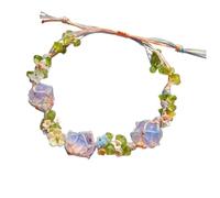 OuLi Store Handmade Natural Crystal Stone Braided Bracelet Adjustable Unisex Fashion Accessory Jewelry Gift Women