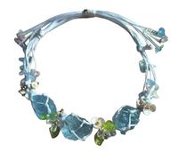 OuLi Store Handmade Natural Crystal Stone Braided Bracelet Adjustable Unisex Fashion Accessory Jewelry Gift Women