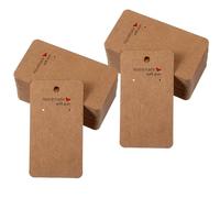 Ouligay 100 Pcs Earring Display Cards, Earring Cards for Selling Jewelry, Earring Holder Card, Paper Tags for DIY Crafts Jewelry Handmade with Love Hanging Tags Blank Brown Tag for Retail
