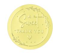 Ouligay 100Pcs A Sweet Thank You Labels 2 Inch Round Gold Thank You Gift Stickers Small Envelope Sticker Self-Adhesive Labels for Wedding Party Favor Birthday Gift Wrapping