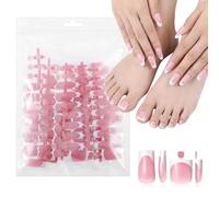 Ouligay 120PCS White French Tip False Nails & False Toenails Set Square Fake Toe Nails Medium Fake Nail Tips Soft Gel Nail Tips Stick on Nails Art DIY Gifts for Women
