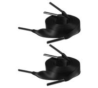 Ouligay 2 Pairs 1cm Wide Satin Ribbon Shoe Laces for Trainers, Satin Shoelace for Trainers, 47 Inch 120cm Black Flat Shoe String Ribbon Shoestrings for Adults Women Running Sports Athletic Shoes