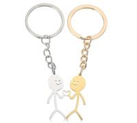 Ouligay 2 Pcs Funny Keychain for Women,Friendship Gifts for Couple Friends,Stickman Love Matching Keychains for Bestie,Fun Keyring,Long Distance Friendship Gifts for Brothers