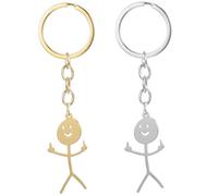 Ouligay 2 Pcs Funny Keychain,Middle Finger Keyring,Matching Keychains,Cool Gifts for Women,Personalized Distance Friendship Gifts for Couple Friends Brothers(Silver)
