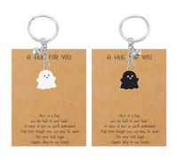 Ouligay 2 PCS Matching Couple Keyring Couples Keyrings Funny Ghost Keychain for Couples Best Friend Couple Keychain Friendship Gifts Valentines Gifts for Boyfriend Girlfriend Advent Calendar 2025