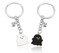 Ouligay 2 PCS Matching Couple Keyring Funny Ghost Keychain Couples Keychain Best Friend Birthday Friendship Gifts for Women Valentines Gifts for Boyfriend Advent Calendar 2025 I Love You Gift