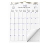 Ouligay 2026 Wall Calendar 12 Month from Jan. 2026 to Dec. 2026 11.02 X 8.66 2026 Monthly Calendar English German and Spanish at a Glance 2026 Wall Calendars