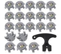 Ouligay 21 PCS Golf Spikes Set Includes 20 PCS Golf Spikes Replacement 1 Black Cleats Spanner Metal Thread Screw 6 Mm Dia Cleats Spike for Lawn Cricket Shoe Player Lover