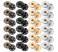 Ouligay 24set Press Studs Snap Fasteners 0.98in Large Press Studs for Clothing Sew on Snap Buttons Metal Sewing Snaps Fastener for Sewing Clothing 4 Colors (25mm)