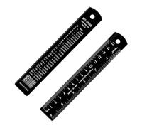 Ouligay 2Pcs 6 Inch Metal Ruler Set Metal Rulers with Centimeters and Inches Straight Ruler for Drawing, Home, Office, Engineering, Easy to Read