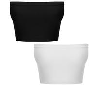 Ouligay 2PCS Black Bandeau Top Non Padded Bandeau Bra Womens Bandeau Top | Strapless Tubes Bralettes Casual Crop Top Sexy Going out Strapless Tank Summer Stretchy Sports Bra Black and White