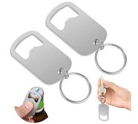 Ouligay 2pcs Flat Bottle Opener Keychain, Stainless Steel Bottle Opener, Beer Bottle Cap Opener for Beverage Can Bartender, Beer Lover Gift for Men Boyfriend Birthday Husband Christmas Gifts