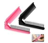 Ouligay 2Pcs Folding Hair Brush Small Pocket Comb Mini Travel Hair Brush Double Headed Travel Hair Combs Anti-Static Portable Folding Hair Comb for Women Men