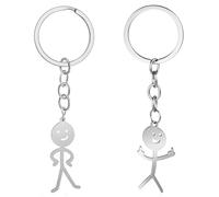 Ouligay 2PCS Matching Keychains Middle Finger Keyring Funny Keychain for Women Stainless Steel Fun Keychains, Cool Gifts for Men Personalized Distance Friendship Gifts for Couple Friends Brothers