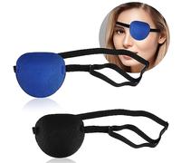 Ouligay 2PCS Medical Eye Patch Pirate Eye Patches for Adults Medical Patches for Right or Left Eyes Adjustable Eyepatch for Lazy Amblyopia Strabismus Pirate Costume Accessories