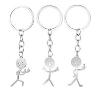 Ouligay 3 Pcs Funny Keychain for Women, Middle Finger Keyring, Fun Keychains, Stainless Steel Matching Keychains, Cool Gifts for Men, Personalized Distance Friendship Gifts for Couple Friends Brothers