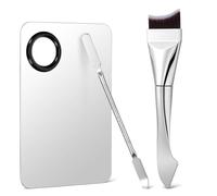 Ouligay 3 Pcs Make Up Spatula Tool,Makeup Mixing Palette,Makeup Palette Tray,Foundation Spatula,Double-Headed Foundation Brush, Makeup Brush Set for Women Girl Korean Makeup Cosmetic Spatula Tool