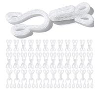 Ouligay 36 Pairs Sewing Hooks and Eyes Closure for Bra and Clothing, 2/3/3.5cm Bra Hooks Replacement, White Hook and Eye Closures for Clothing Replacement Trousers Skirts