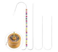 Ouligay 4 PCS Beading Needles 5.51 Inch Bead Spinner Needles 0.7mm Diameter Bead Threader Stainless Beading Needle for Beads Rotating Jewelry Making, DIY Waist Beads, Bracelets, Necklaces