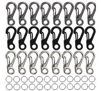 Ouligay 48Pcs Mini Carabiner Clip Key Carabiner Aluminum Keyring Clips Snap Hooks for Backpack Travel Camping Hiking Outdoor Edc Survival Gear