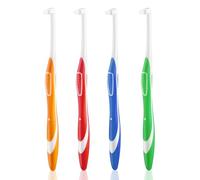 Ouligay 4Pcs Single Tufted Toothbrush Tuft Toothbrush Orthodontic Toothbrushes for Braces Interdental Interspace Small Head Single Bristle Toothbrushes for Detail Cleaning
