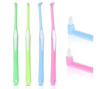 Ouligay 4Pcs Single Tufted Toothbrush Tuft Toothbrush Orthodontic Toothbrushes for Braces Interdental Interspace Small Head Single Bristle Toothbrushes for Detail Cleaning