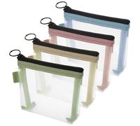 Ouligay 4PCS Small Travel Makeup Bag with Zipper Mini Cosmetic Pouch Mesh Make up Pouch Purse Pouches for Inside Purse Bag Organizer Insert for Home Organizing Size Assorted Colors