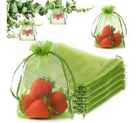 Ouligay 50pcs Fruit Protection Bags Army Green Bags for Fruits & Vegetables, Small Organza Bags for Fruit Trees, 15x10cm