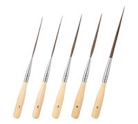 Ouligay 5PCS Long Liner Brushes Extra Long Detail Paint Brushes Fine Tip Paint Brush Pinstriping Brush for Filling Corners, Marking, Outlining, Creating Edge Borders (Watercolor Acrylic Oil)